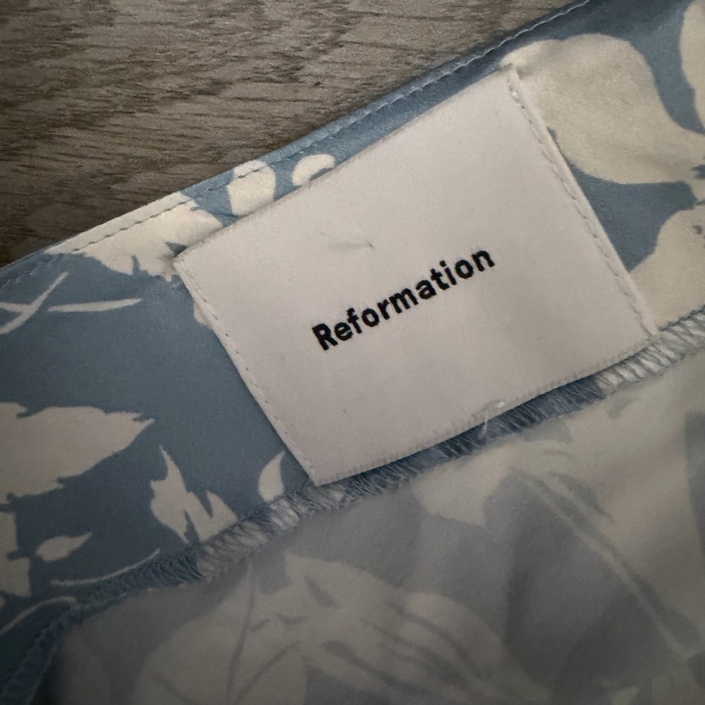 Reformation Womens Vivi Silk Maxi Dress Aliso Blue Size 6 B2305 - Picture 7 of 7